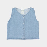 Jungmaven Skyline Summer Denim Vest Light front button tank top