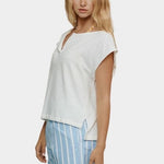Jungmaven Sonora tee washed white side view high low hem