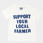 Jungmaven Support Your Local Farmer Ojai Tee in White made from a hemp and organic cotton blend