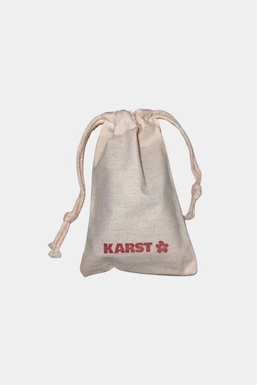 KARST branded cotton drawstring pouch for small hair clip