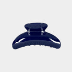 Karst Super Hair Clip in Midnight navy blue glossy claw clip side view on light gray background