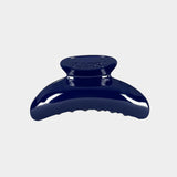 Karst Super Hair Clip in Midnight navy blue glossy claw clip side view on light gray background
