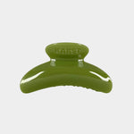 Karst Super Hair Clip in Olive green glossy claw clip side view on light gray background