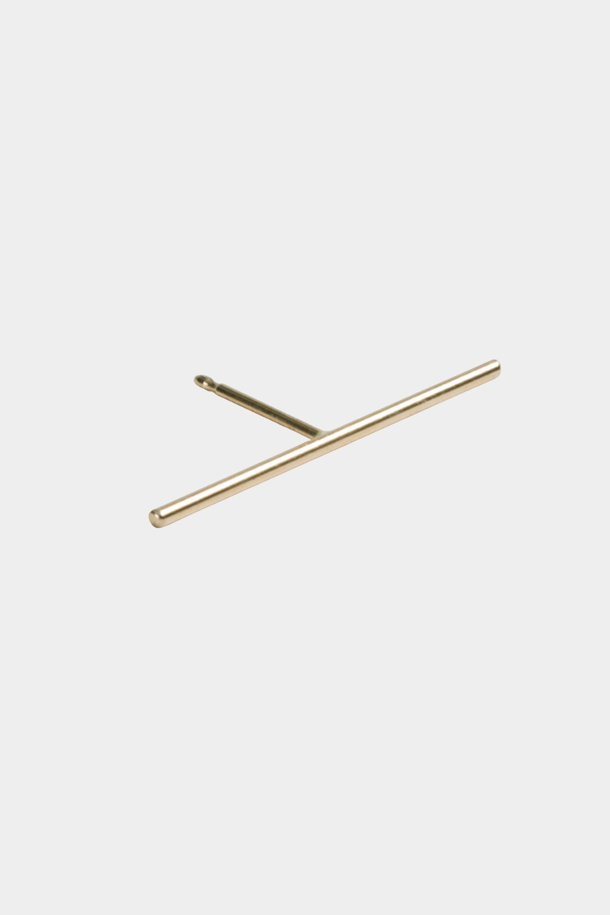 14K gold long bar stud earring with sleek minimalist design.