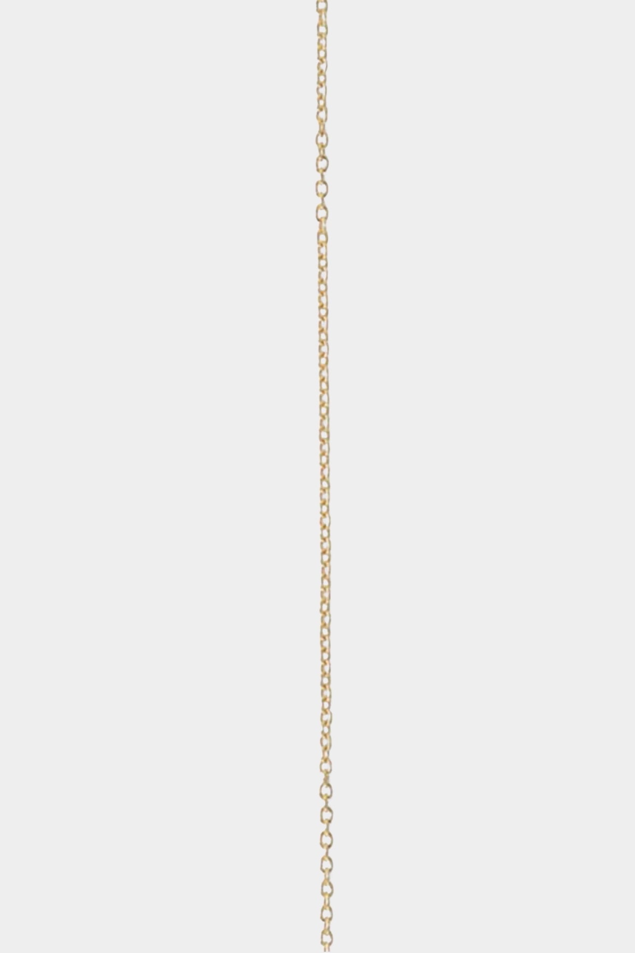 Close-up of fine 14k gold-filled chain necklace showing delicate link detail.