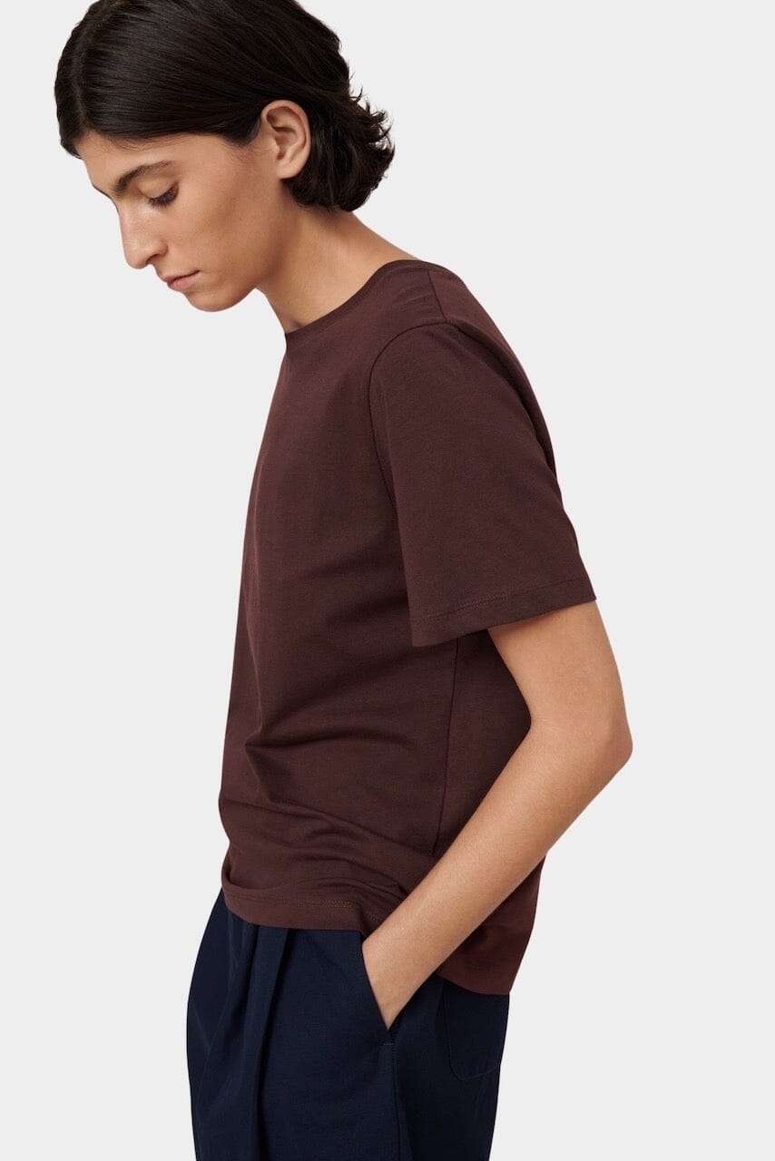 Kowtow - Classic Tee - Mahogany - Shirts & Tops - YUCCA, Boutiques Denver, stylish tops for women, high quality casual tops.
