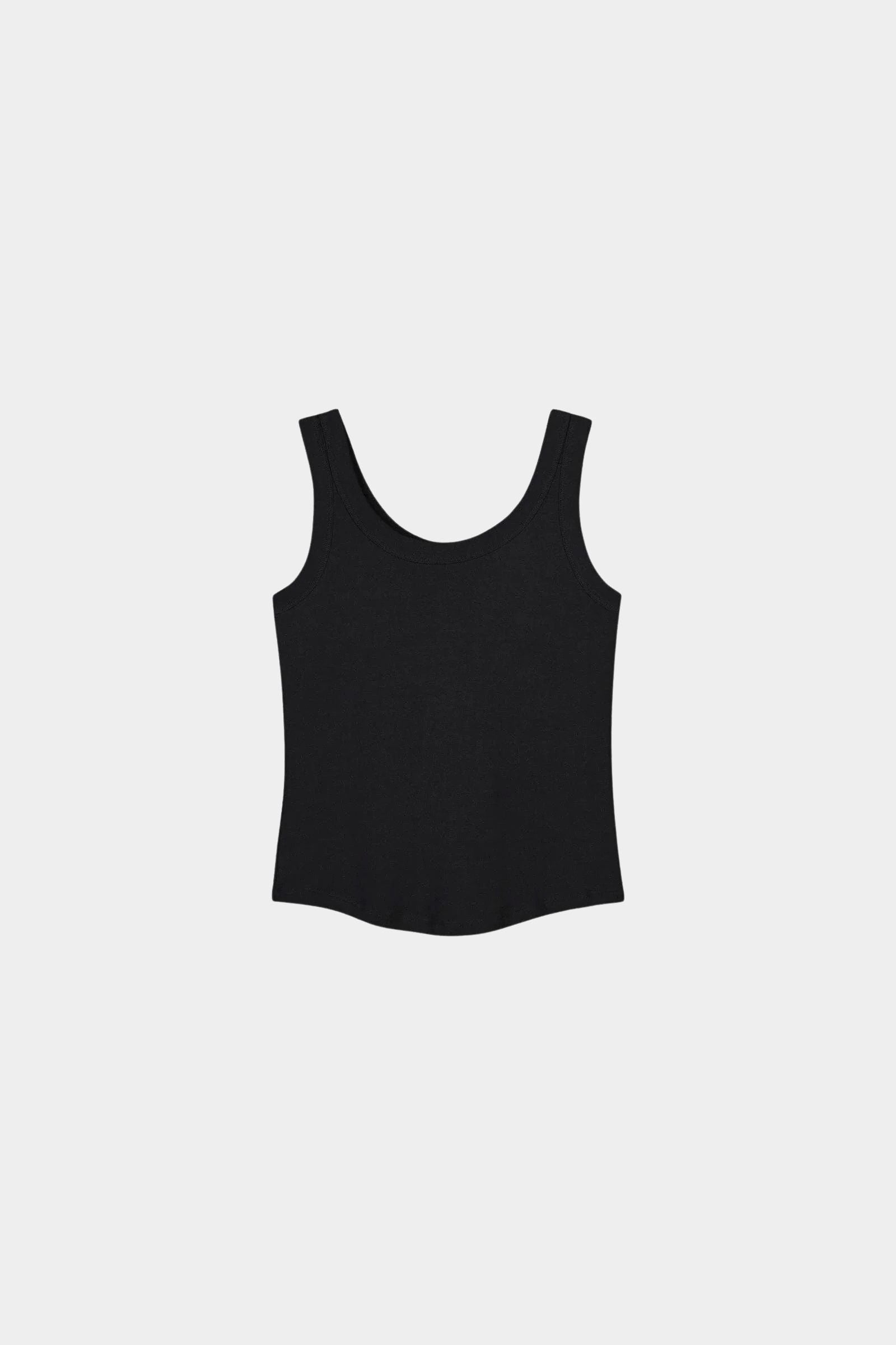 Kowtow Everyday Tank in black, flat lay front view