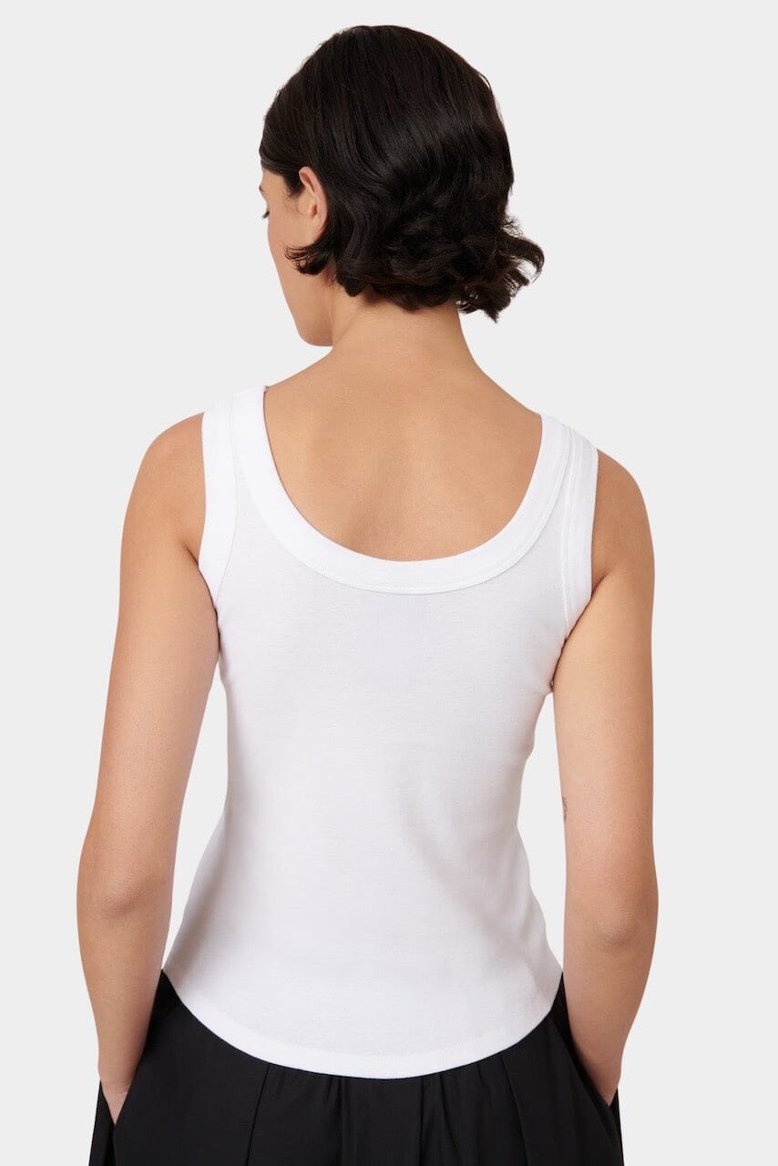 Kowtow - Everyday Singlet - White - Tank Top - YUCCA, Boutiques Denver, stylish tops for women, high quality casual tops.