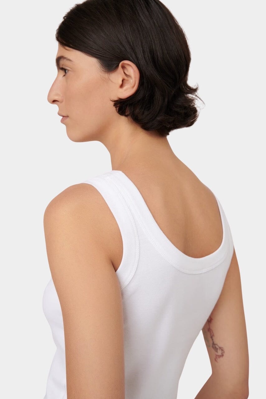 Kowtow - Everyday Singlet - White - Tank Top - YUCCA, Boutiques Denver, stylish tops for women, high quality casual tops.