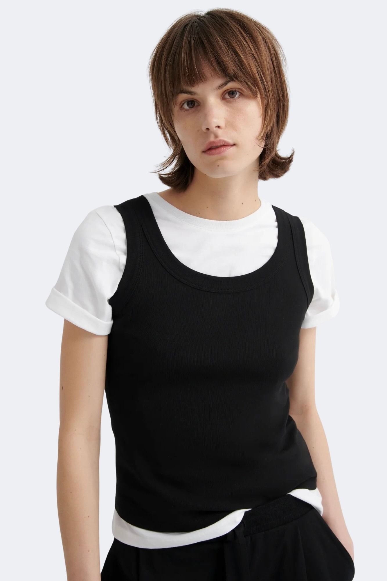 Kowtow - Everyday Singlet - Black - Tank Top - YUCCA, Boutiques Denver, stylish tops for women, high quality casual tops.