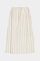 Kowtow | Linear Skirt in Greige Pinstripe - SHOP YUCCA Skirts KOWTOW - YUCCA 