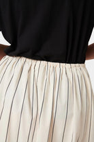 Kowtow | Linear Skirt in Greige Pinstripe - SHOP YUCCA Skirts KOWTOW - YUCCA 