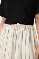 Kowtow | Linear Skirt in Greige Pinstripe - SHOP YUCCA Skirts KOWTOW - YUCCA 