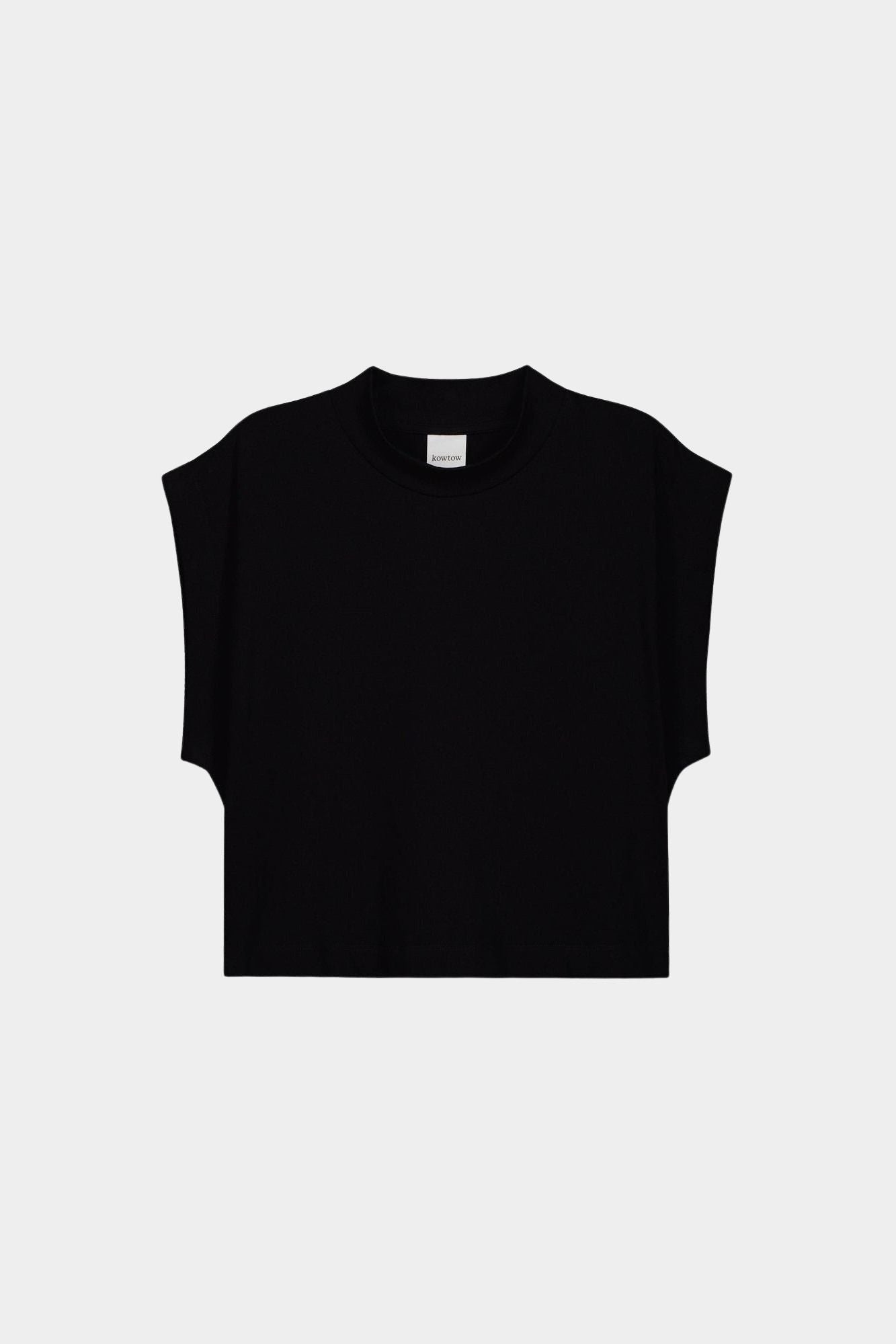 Kowtow Method Tank in black, flat lay front view