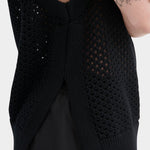 kowtow pointelle vest black organic cotton knit sleeveless sweater vest close texture detail