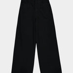 Kowtow Sailor Jeans in black, flat lay front view