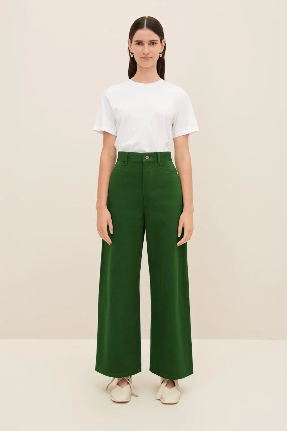 Kowtow | Sailor Jeans In Green Denim - SHOP YUCCA Pants KOWTOW - YUCCA 