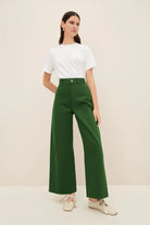 Kowtow | Sailor Jeans In Green Denim - SHOP YUCCA Pants KOWTOW - YUCCA 