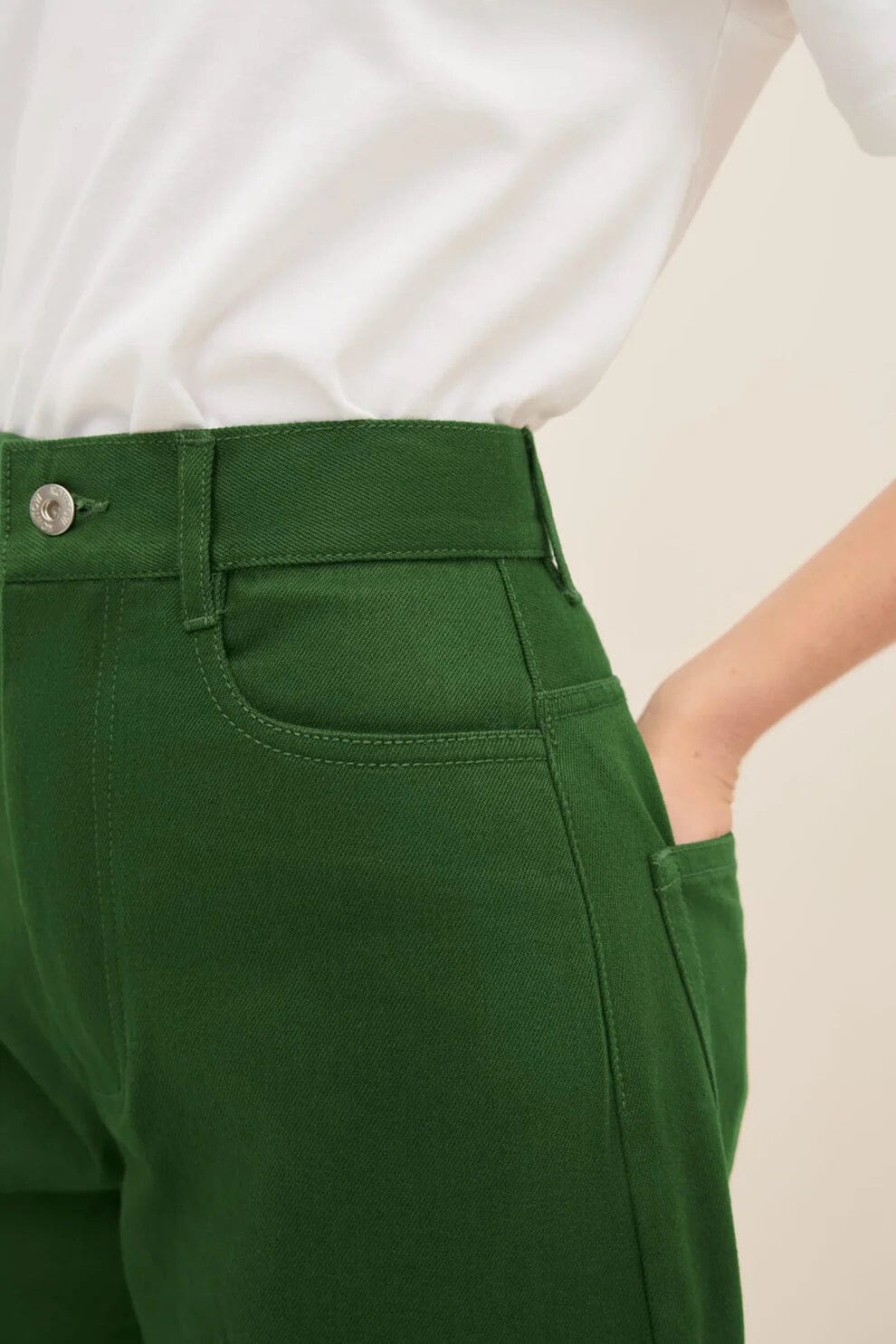 Kowtow | Sailor Jeans In Green Denim - SHOP YUCCA Pants KOWTOW - YUCCA 