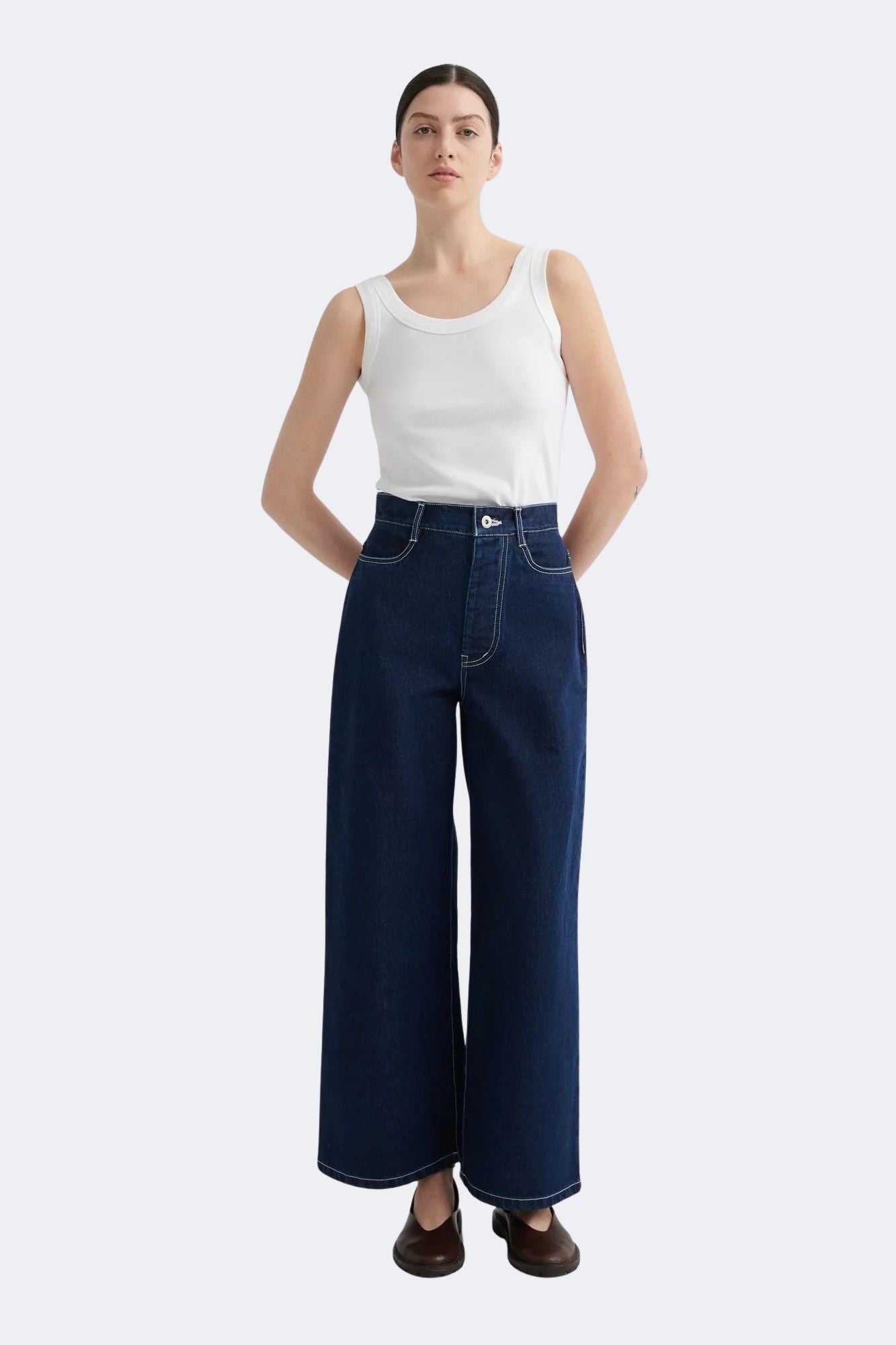 Kowtow - Sailor Jeans - Indigo Denim - Pants - YUCCA, boutiques Denver, high end denim jeans online, capsule wardrobe.