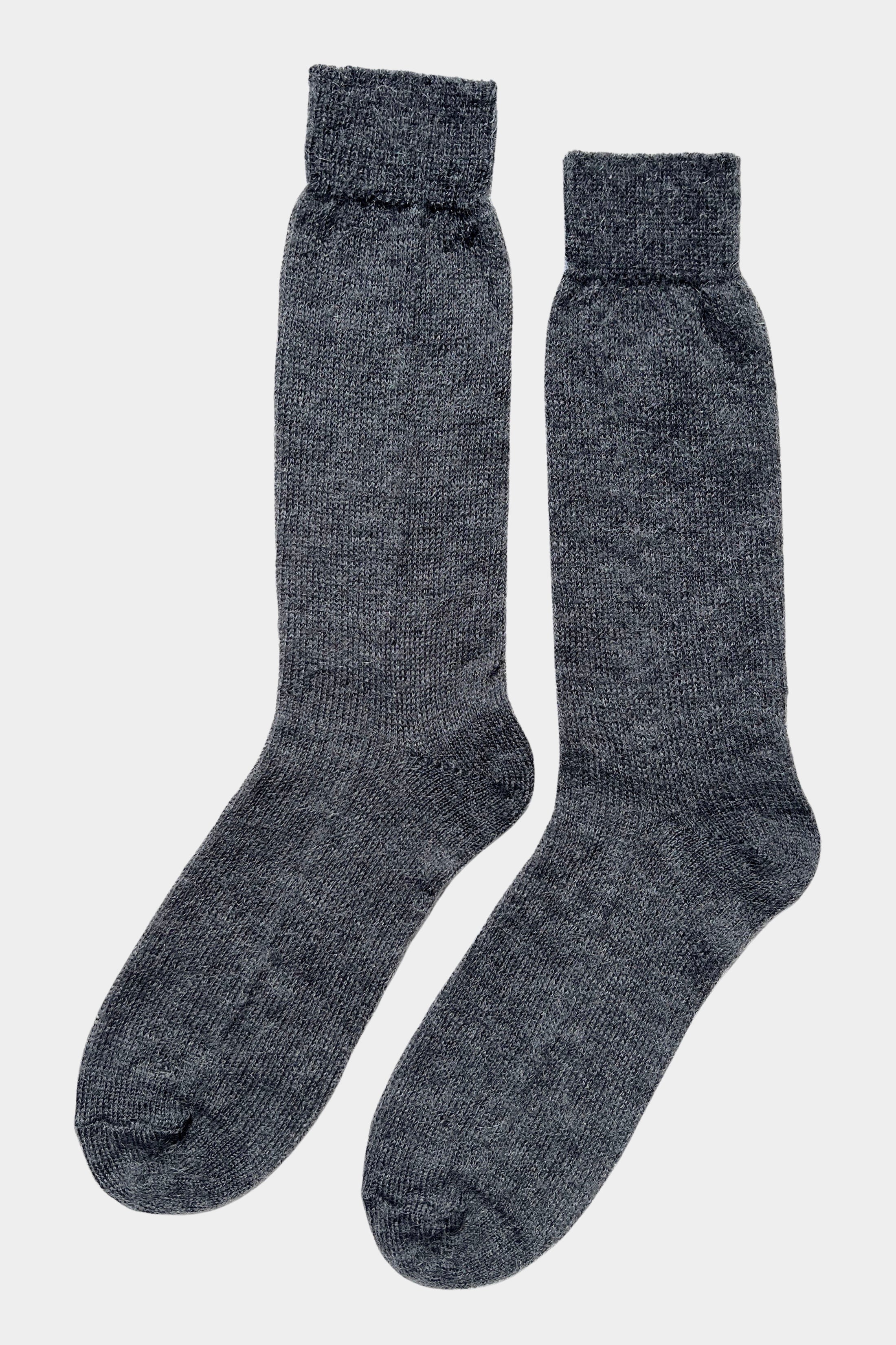 Le Bon Shoppe Mohair Veil Socks Charcoal pair showing sheer knit and ribbed cuffs