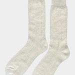 Le Bon Shoppe Mohair Veil Socks Cream pair showing sheer knit and ribbed cuffs