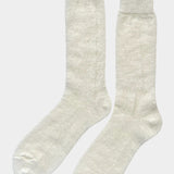 Le Bon Shoppe Mohair Veil Socks Cream pair showing sheer knit and ribbed cuffs