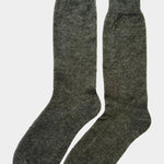 Le Bon Shoppe Mohair Veil Socks Mountain Olive pair showing sheer knit and ribbed cuffs