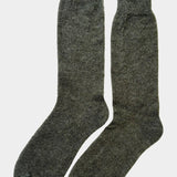 Le Bon Shoppe Mohair Veil Socks Mountain Olive pair showing sheer knit and ribbed cuffs
