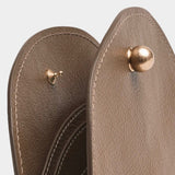 Lindquist Eggi Bag otter leather bag interior snap closure detail