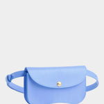 Lindquist Faba bag periwinkle leather front view with strap extended