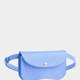 Lindquist Faba bag periwinkle leather front view with strap extended