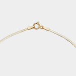 10K gold herringbone necklace with secure clasp closure detail.