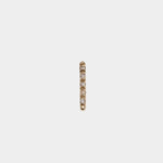14K gold diamond bar stud earring with pavé diamond detail.