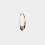 Single 14k yellow gold Pisces fish earring displayed at YUCCA Denver