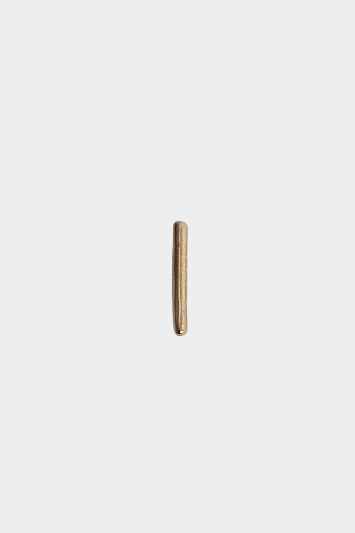 14K gold vertical bar stud earring with minimalist design.