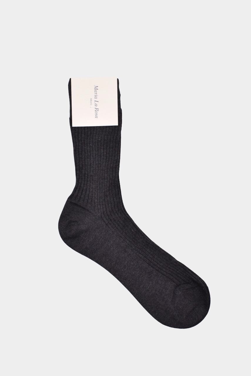 Maria La Rosa - Bio Cotton Socks - Dark Grey Melange - YUCCA, cozy socks, unique socks, Italian socks.