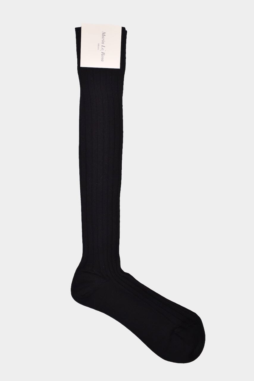 MARIA LA ROSA - Bio Cotton College Socks - Black - Socks - YUCCA, cozy socks, unique socks, Italian socks.