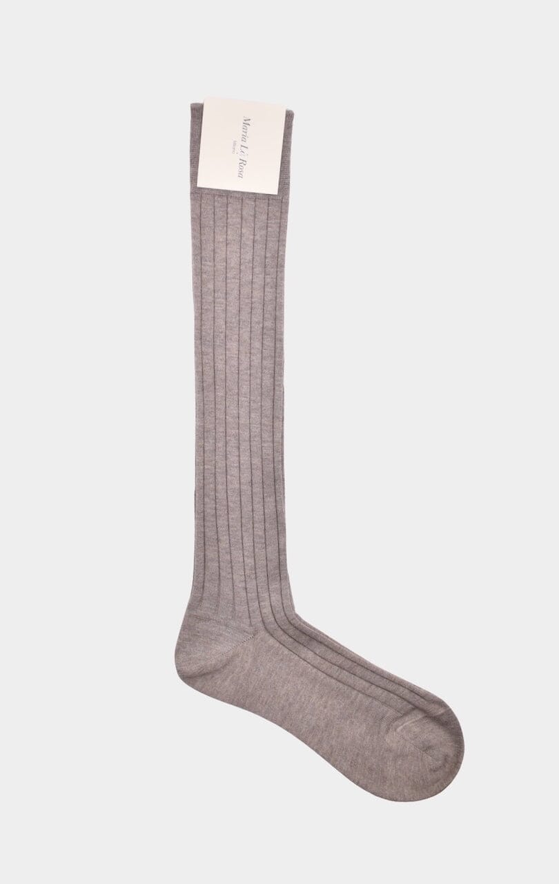 MARIA LA ROSA - Bio Cotton College Socks - Sabbia Melange - Socks - YUCCA, cozy socks, unique socks, Italian socks.