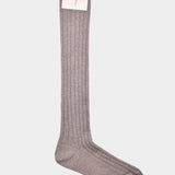 MARIA LA ROSA - Bio Cotton College Socks - Sabbia Melange - Socks - YUCCA, cozy socks, unique socks, Italian socks.