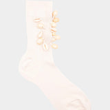 Maria La Rosa | Ocean Socks In Off White - SHOP YUCCA Socks MARIA LA ROSA - YUCCA, boutique near me, boutique stores near me, cozy socks, unique socks, Italian socks.