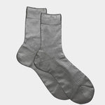 Maria La Rosa - One Ribbed Laminated Socks - Fumo - Socks - YUCCA, boutique near me, unique socks, Italian socks.