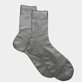 Maria La Rosa - One Ribbed Laminated Socks - Fumo - Socks - YUCCA, boutique near me, unique socks, Italian socks.