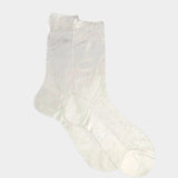 Maria La Rosa - One Ribbed Laminated Socks - Silver - Socks - YUCCA, boutique near me, unique socks, Italian socks.