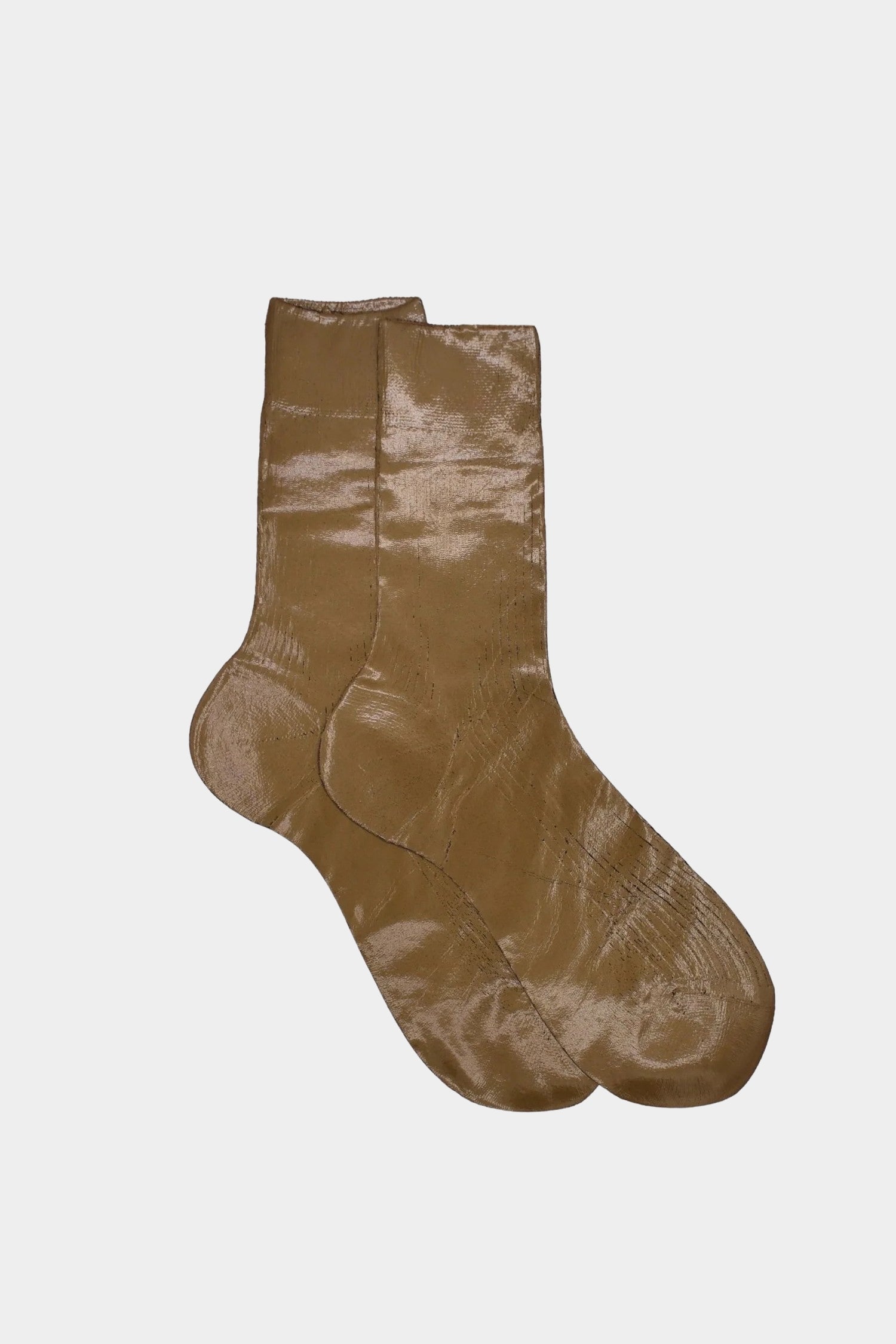 Maria La Rosa - One Ribbed Laminated Socks - Licorice - Socks - YUCCA, boutique near me, unique socks, Italian socks.