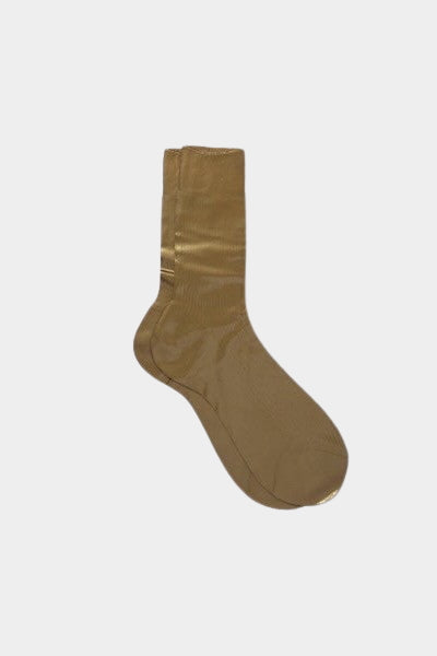 Maria La Rosa - One Ribbed Laminated Socks - Licorice - Socks - YUCCA, boutique near me, unique socks, Italian socks.