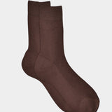 Maria La Rosa - One Ribbed Socks - Dark Brown - YUCCA, cozy socks, unique socks, Italian socks.