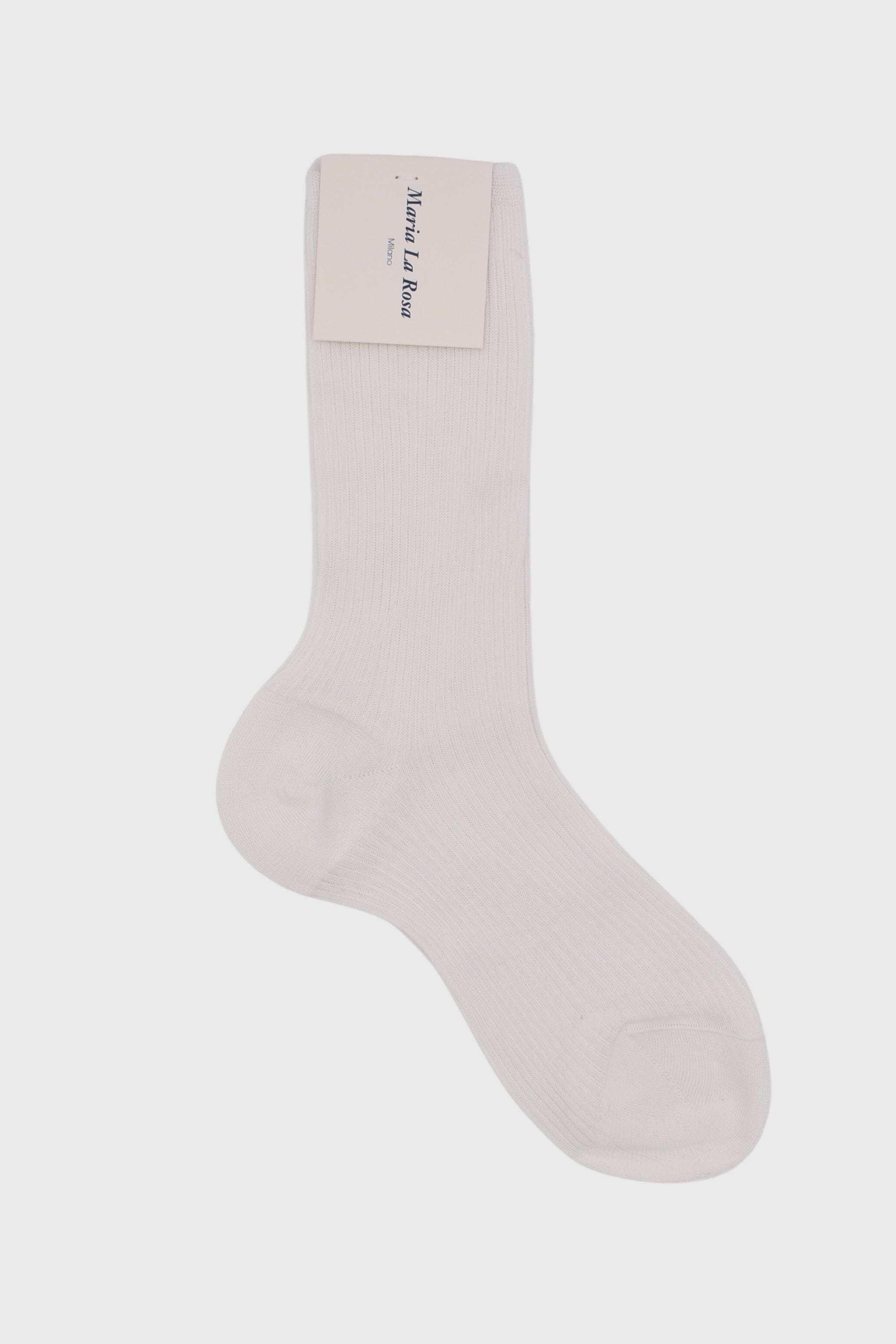 MARIA LA ROSA | Ribbed Organic Cotton Socks In Off White - SHOP YUCCA Socks MARIA LA ROSA - YUCCA 