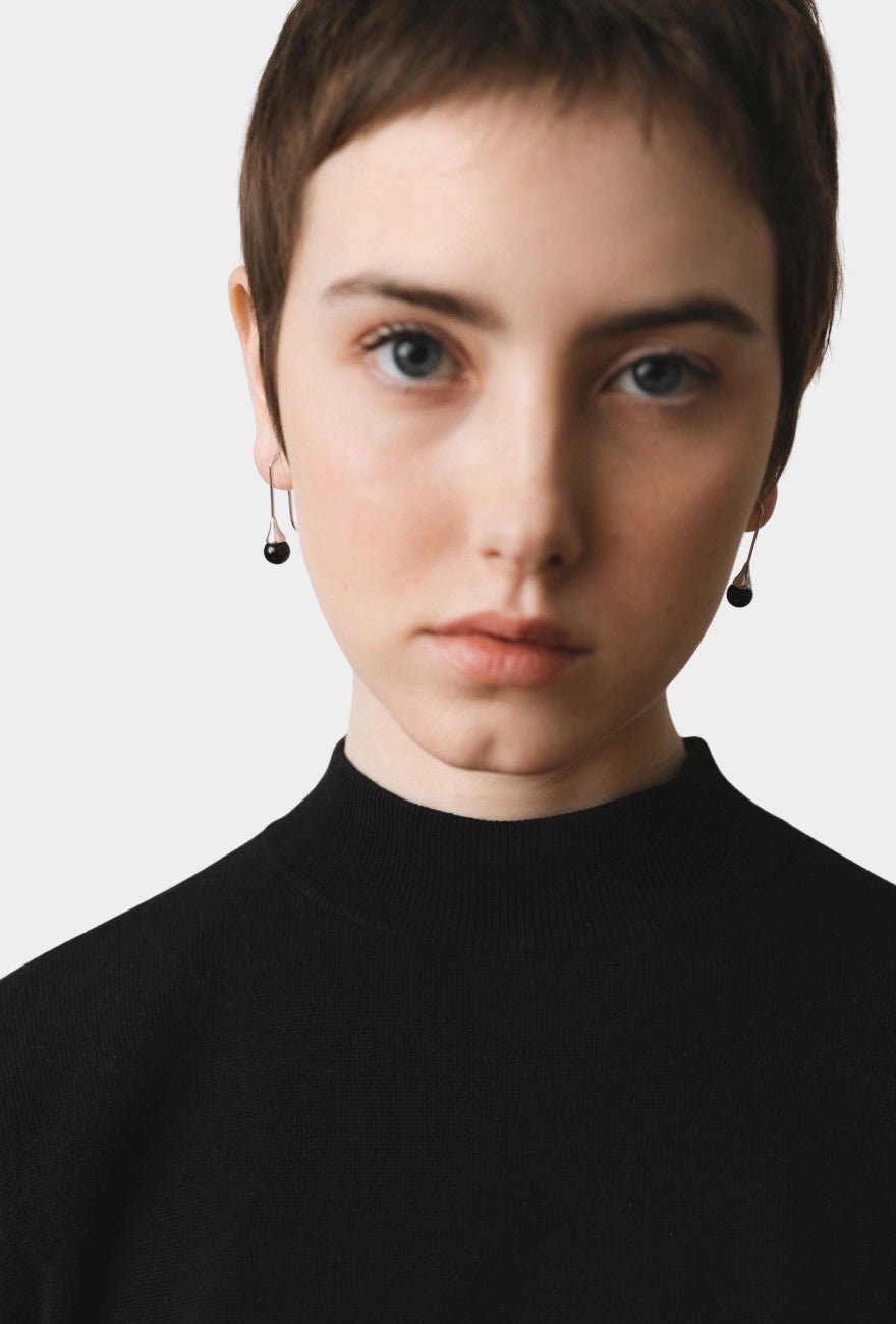 Maslo Jewelry - Collette Earrings - Black Onyx - Earrings - YUCCA, Denver boutique jewelry, sculptural modern accessories.