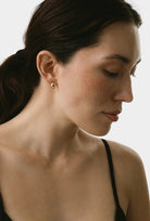 Maslo Jewelry - Huggie Earrings - Gold - Earrings - YUCCA, bold sculptural statement earrings, artistic jewelry for women.